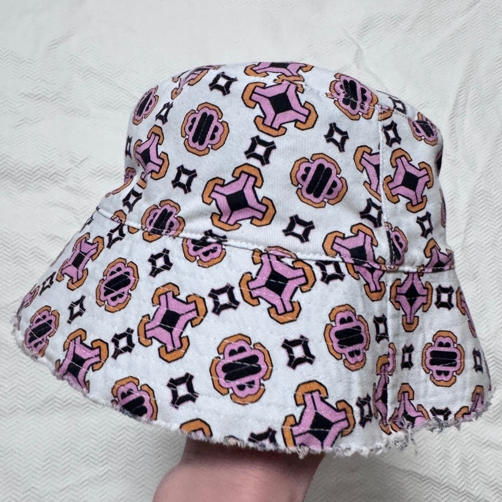 Maje Printed Cotton Bob Bucket Hat Womens One Size Retro